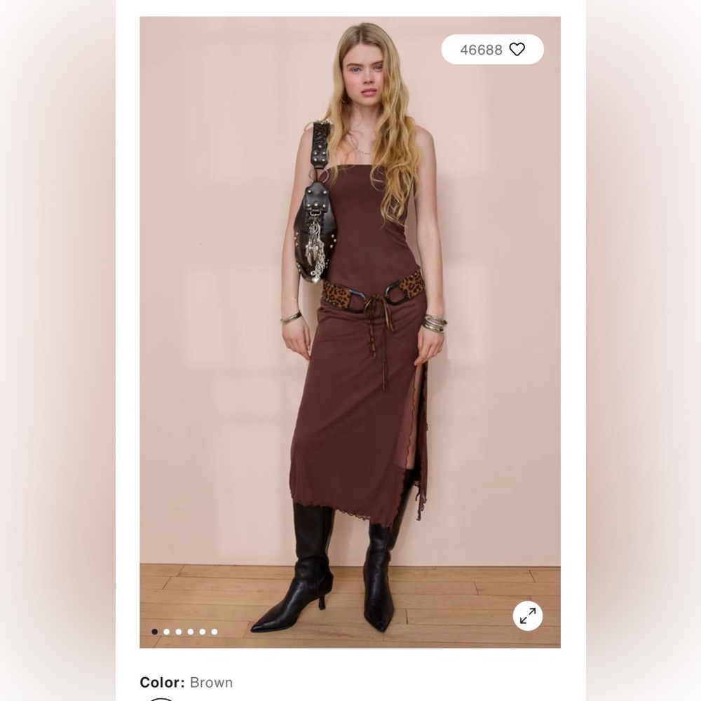 Urban Outfitters Samara Mesh Strapless Stretch Midi Dress